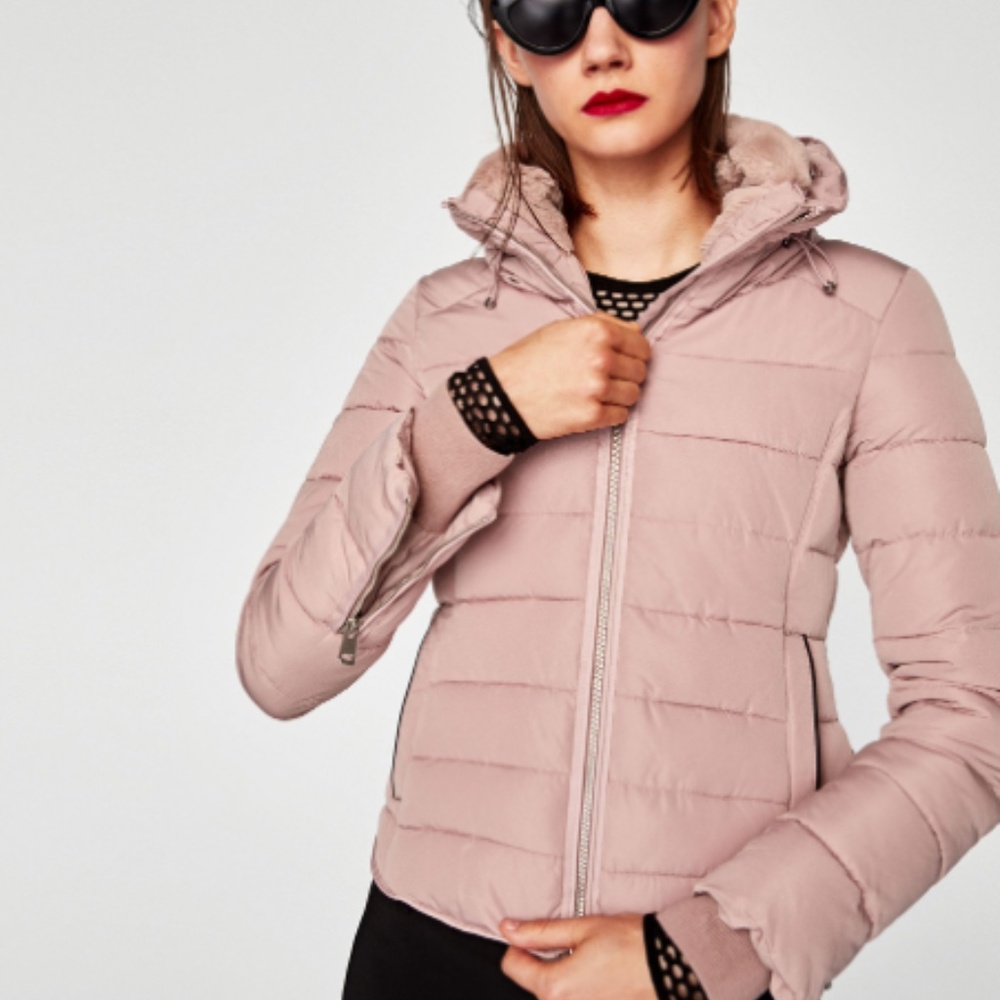 Zara quilted Jacket with hidden hood